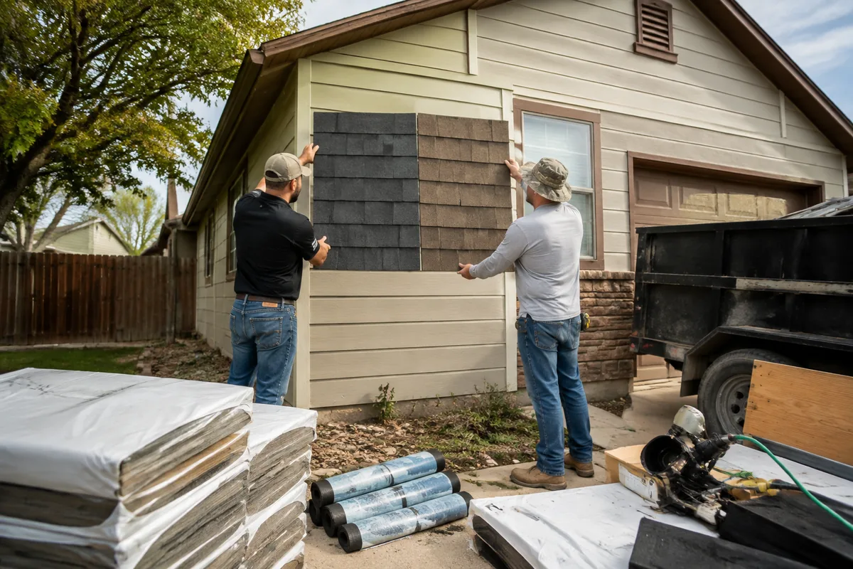 Shingle Color & Style Selection underway on a property in Boise, ID